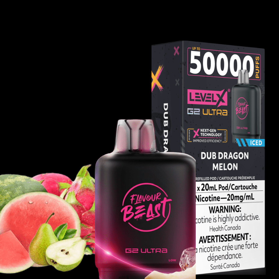 Level X G2 Ultra Flavour Beast Pod 50k-Dub Dragon Melon Winkler Vape SuperStore and Bong Shop Manitoba Canada