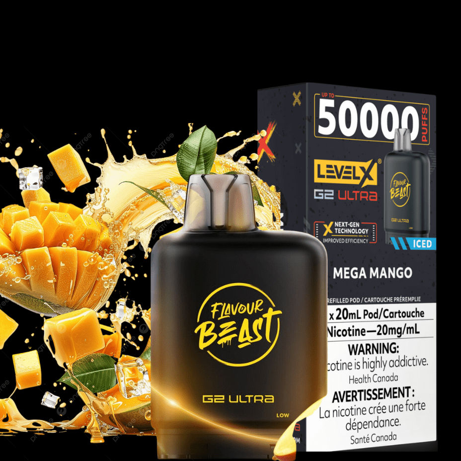 Level X G2 Ultra Flavour Beast Pod 50k-Mega Mango Iced Winkler Vape SuperStore and Bong Shop Manitoba Canada