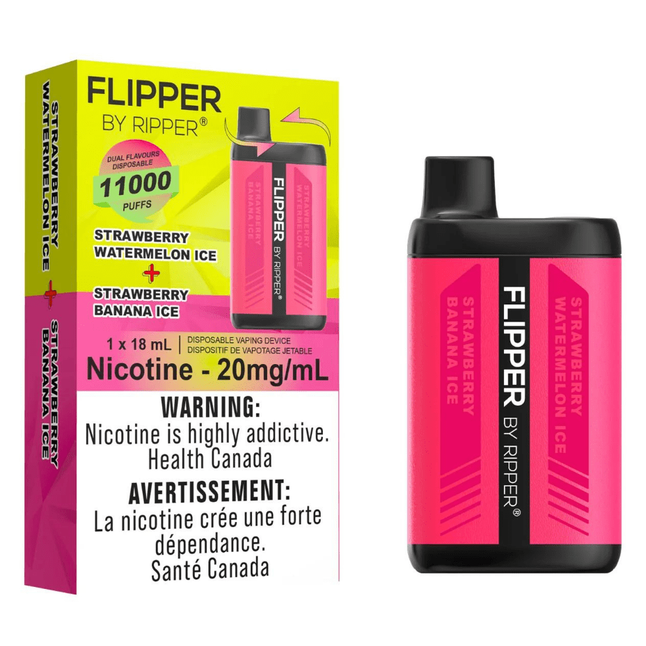 RufPuf Disposables Disposables 1100 Puffs / 20mg Flipper 11000 Disposable Vape-Strawberry Banana Ice + Strawberry Watermelon Ice at Winkler Vape SuperStore and Bong Shop Manitoba, Canada