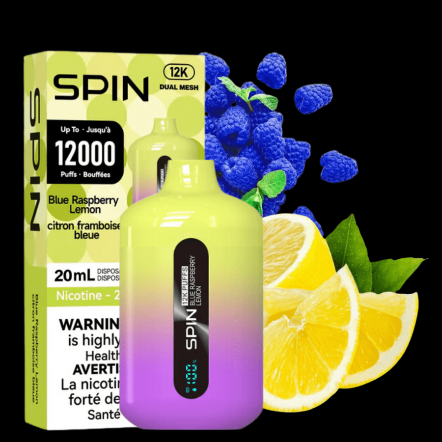Spin Vape Disposables 20ml / 20mg Spin Vape 12,000 Disposable Vape-Blue Raspberry Lemon Spin Vape 12,000 Disposable Vape-Blue Raspberry Lemon-Winkler Vape