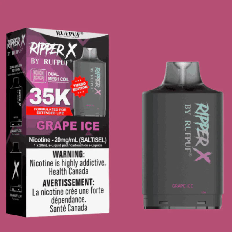 Rufpuf Ripper X 35k turbo pods in Manitoba at Winkler Vape Superstore