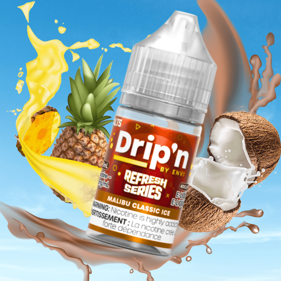 Drip'n by Envi Refresh Salt - Malibu Classic Ice at Airdrie Vape SuperStore and Bong Shop in Alberta Canada