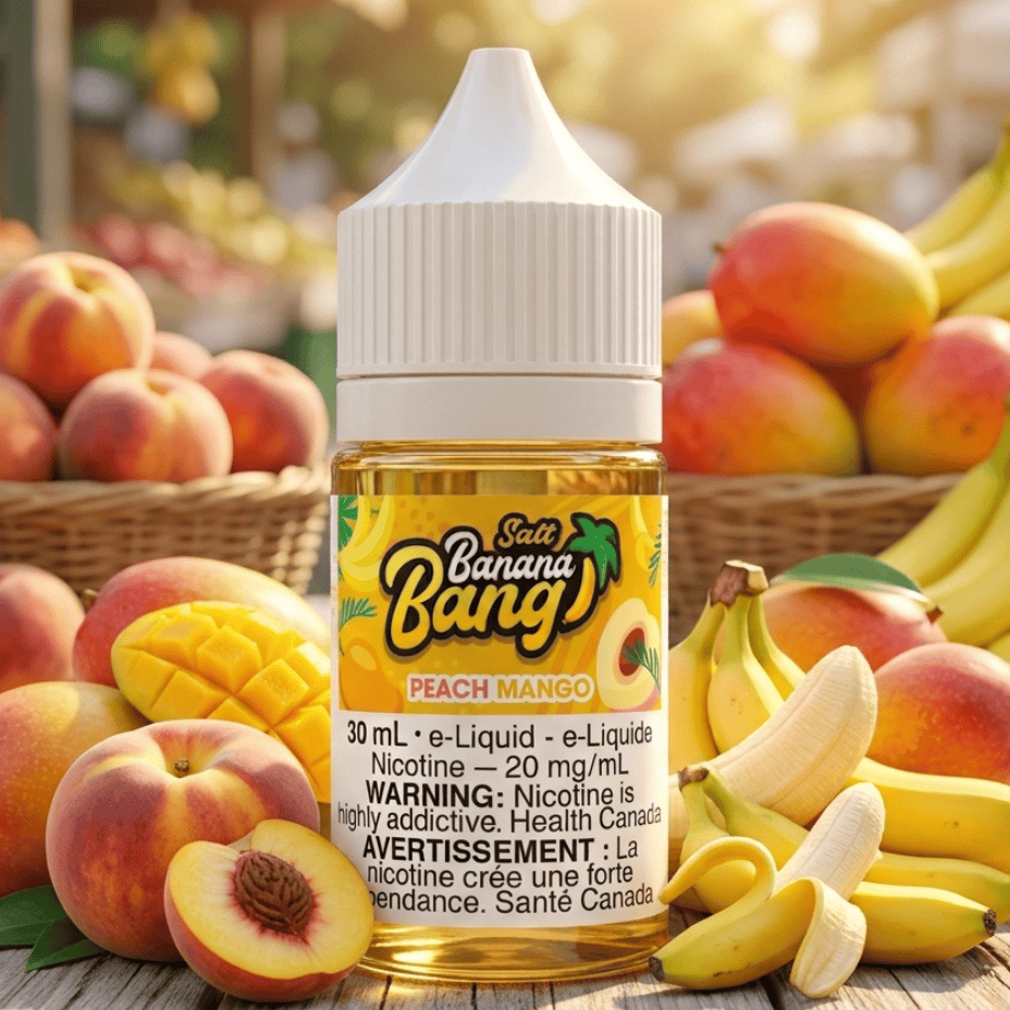 Banana Bang Salts - Peach Mango / 30mL / 20mg Winkler Vape SuperStore and Bong Shop Manitoba Canada
