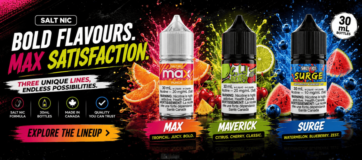 Dvine Salt Banner at Winkler Vape SuperStore in Manitoba Canada