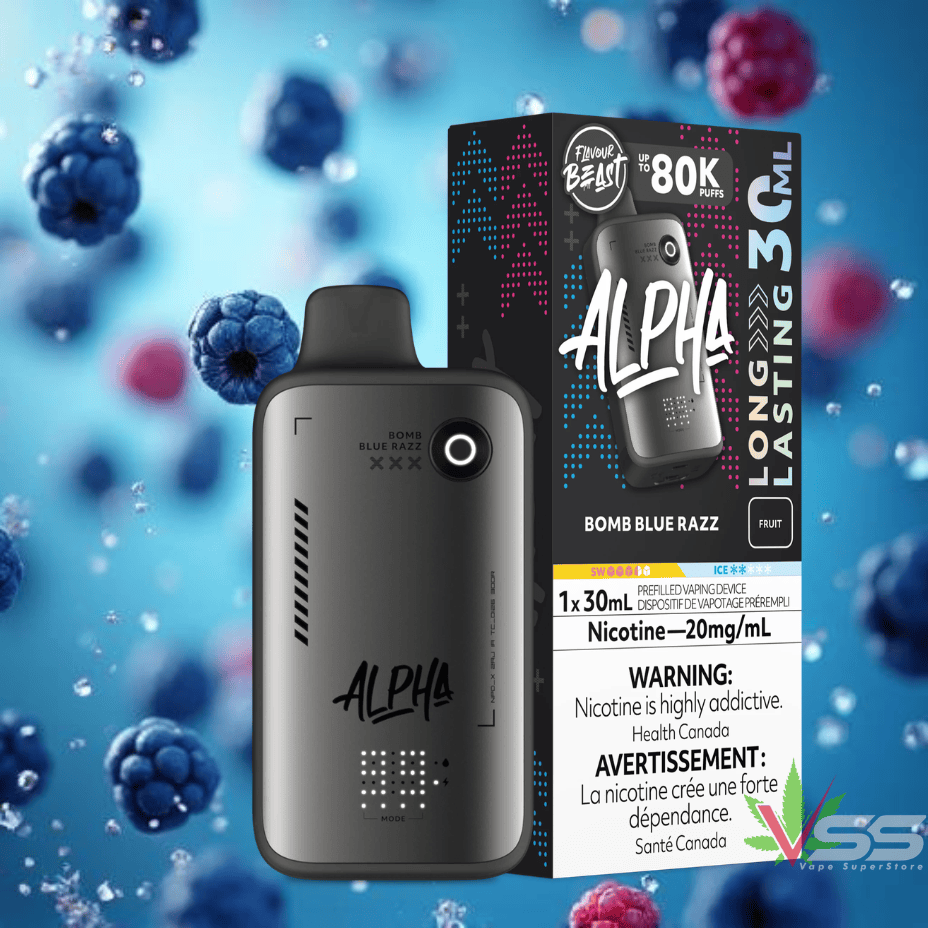 Flavour Beast Alpha 80K Disposable Vape-Bomb Blue Razz 80000 Puffs / 20mg Winkler Vape SuperStore and Bong Shop Manitoba Canada