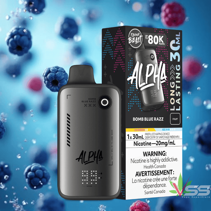 Flavour Beast Alpha 80K Disposable Vape-Bomb Blue Razz 80000 Puffs / 20mg Winkler Vape SuperStore and Bong Shop Manitoba Canada