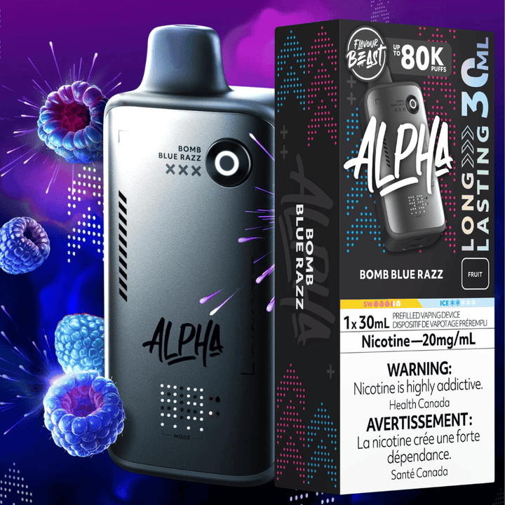 Flavour Beast Alpha 80K Disposable Vape-Bomb Blue Razz 80000 Puffs / 20mg Winkler Vape SuperStore and Bong Shop Manitoba Canada