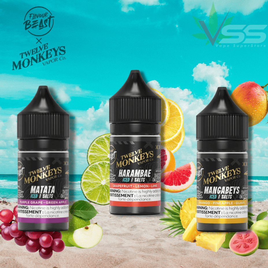 Flavour Beast x 12 Monkeys Salt E-Liquid Winkler Vape SuperStore and Bong Shop Manitoba Canada