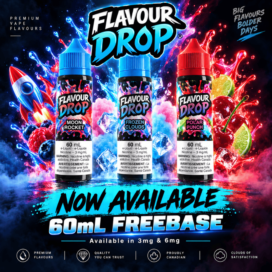 Flavour Drop Freebase just Arrived in Winkler at Vape SuperStore