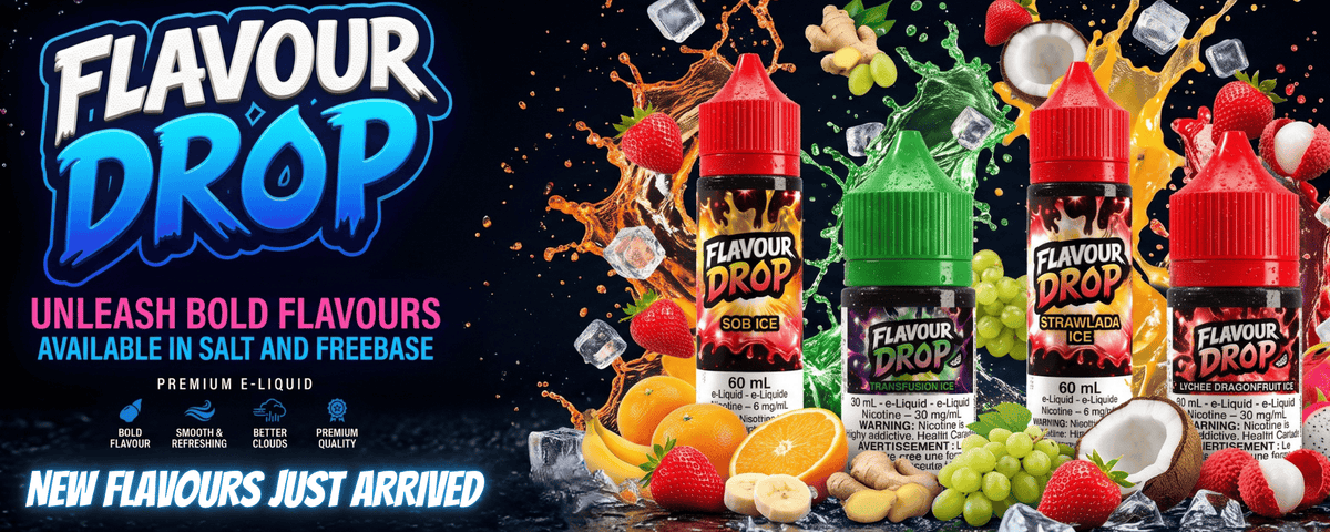 Flavour Drop Salt and Freebase E-Liquid Winkler Vape SuperStore and Bong Shop Manitoba Canada