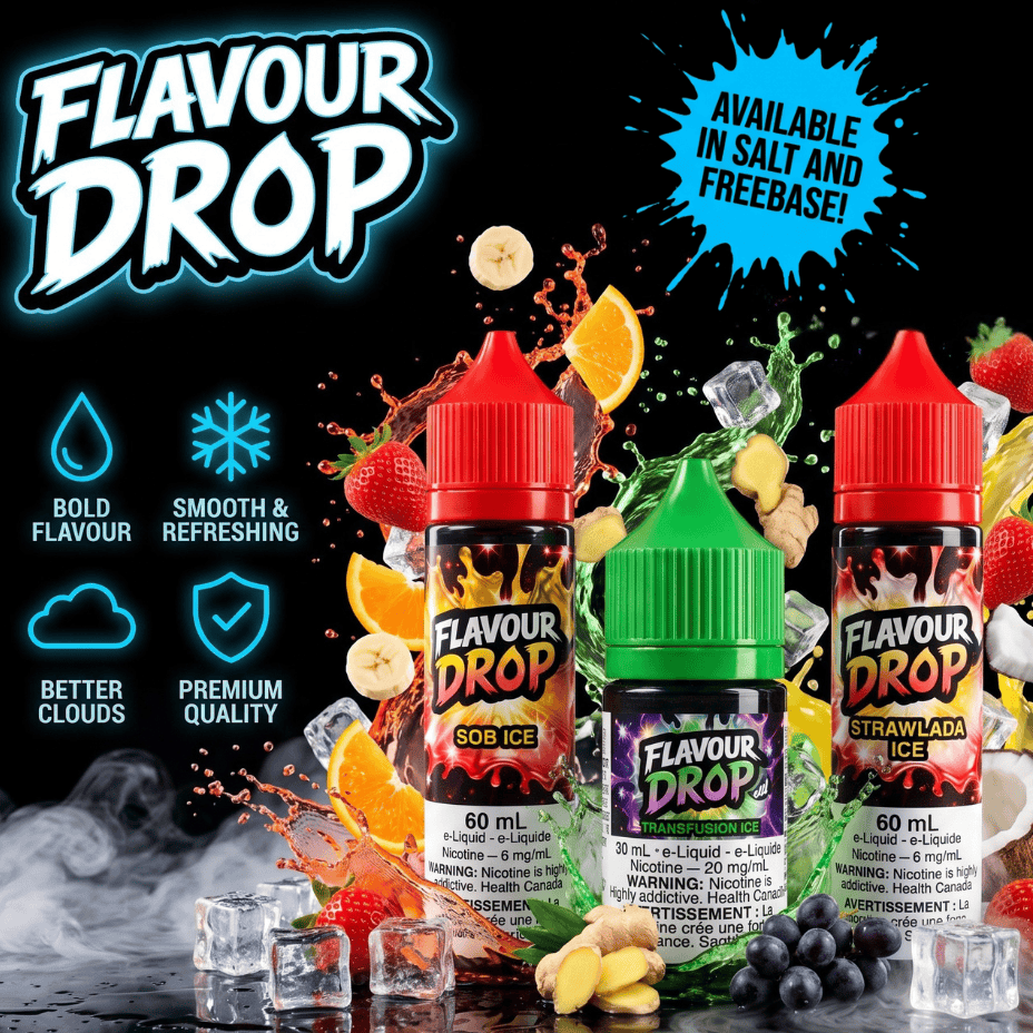 Flavour Drop Salt and Freebase E-Liquid Winkler Vape SuperStore and Bong Shop Manitoba Canada