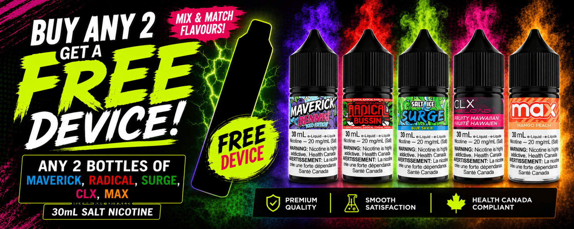 Free vape device promotion in Winkler Manitoba