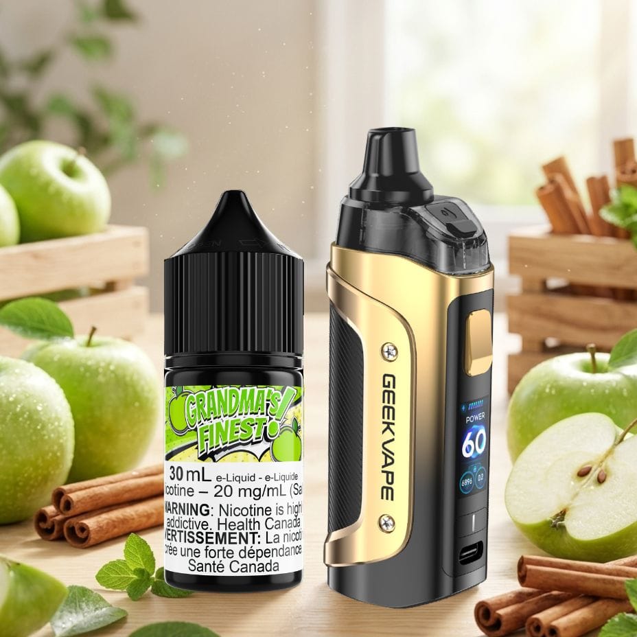 Geekvape Boost 3 Kit and Maverick Grandma's finest Salt E-Liquid Winkler Vape SuperStore and Bong Shop Manitoba Canada