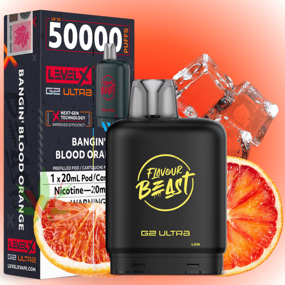 Level X G2 Ultra 50K Pod Bangin Blood Orange Iced Winkler Vape SuperStore and Bong Shop Manitoba Canada