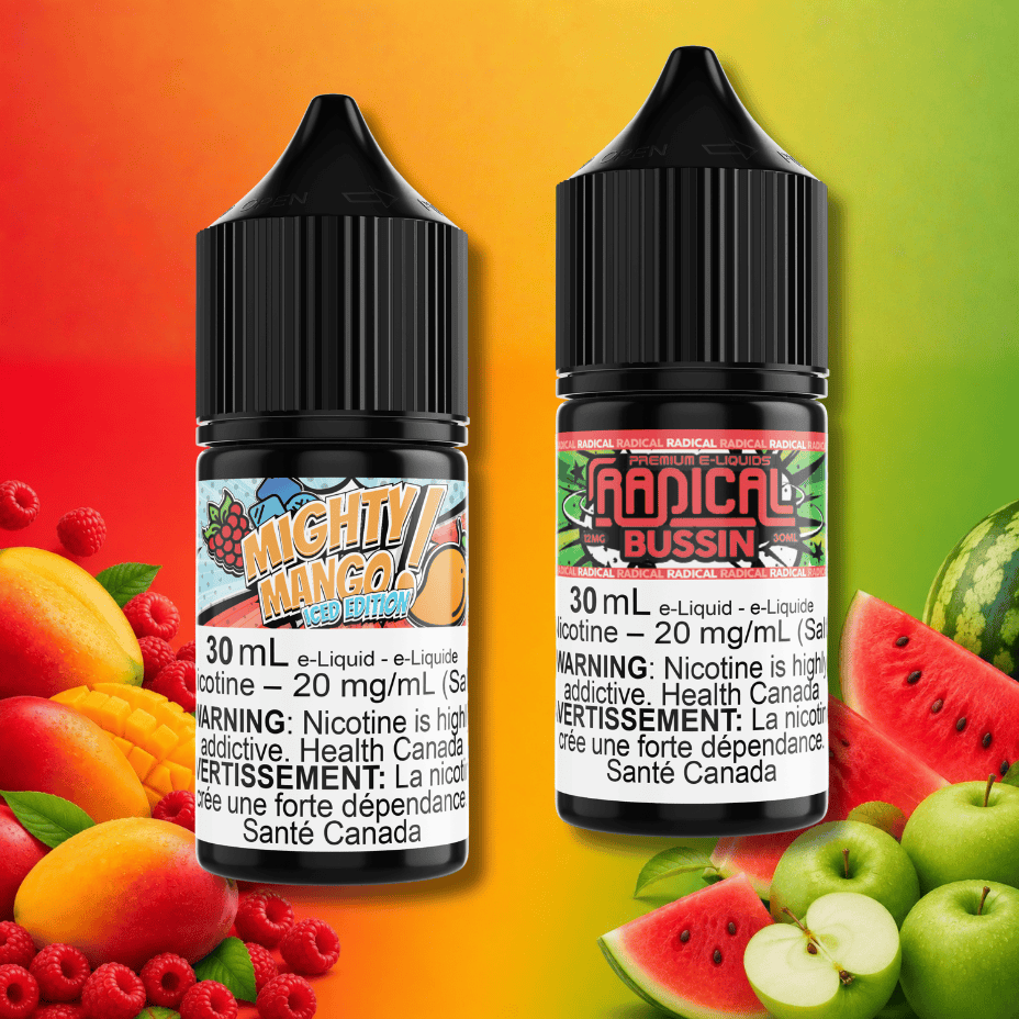 Maverick Mighty Mango Iced / Radical Bussin Salt Nic E-Liquid Winkler Vape SuperStore and Bong Shop Manitoba Canada