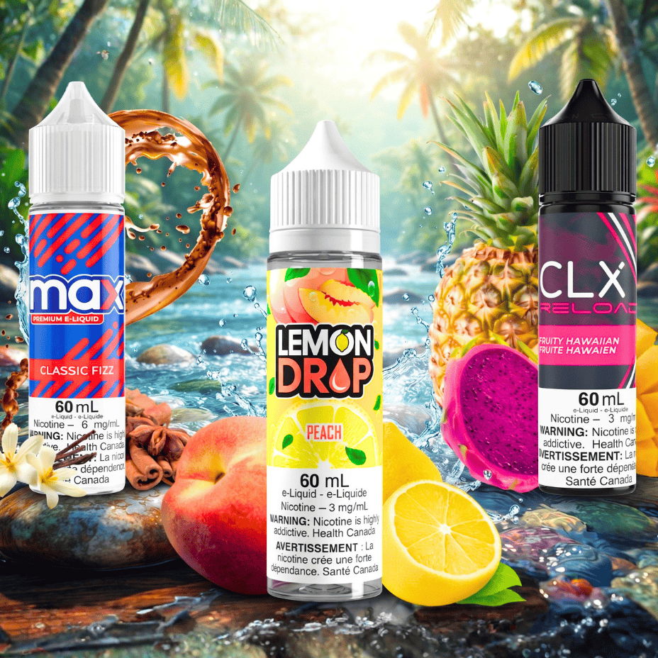Max E-Liquid / Lemon Drop E-Liquid / CLX Reload E-Liquid Winkler Vape SuperStore and Bong Shop Manitoba Canada
