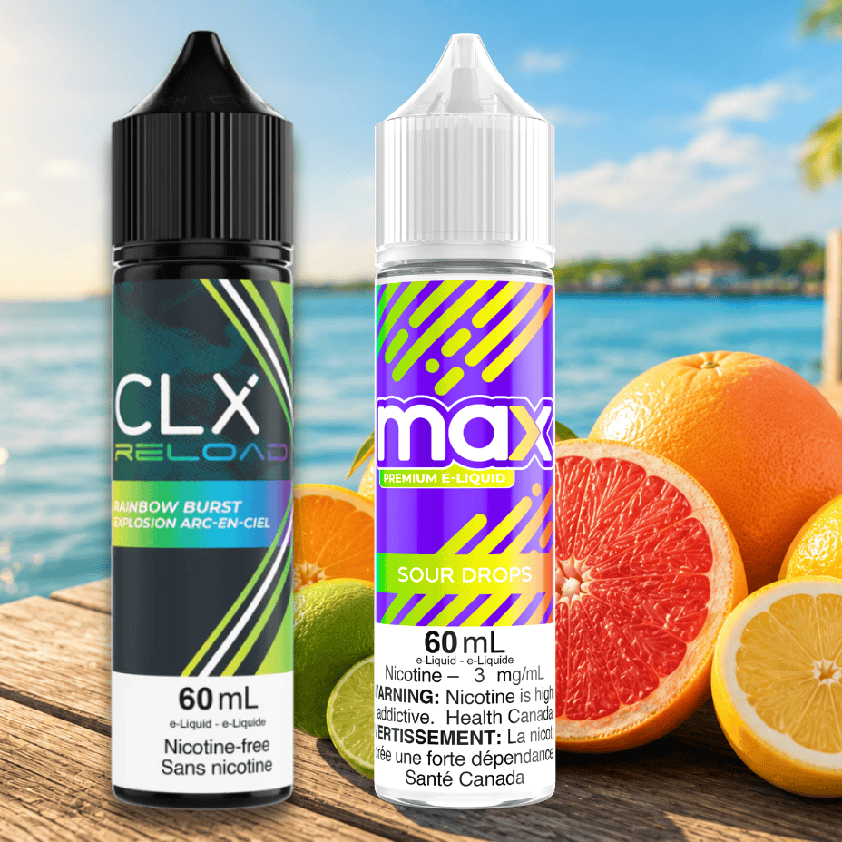 Max Sour Drops Freebase E-Liquid / CLX Rainbow Burst Freebase E-Liquid Winkler Vape SuperStore and Bong Shop Manitoba Canada