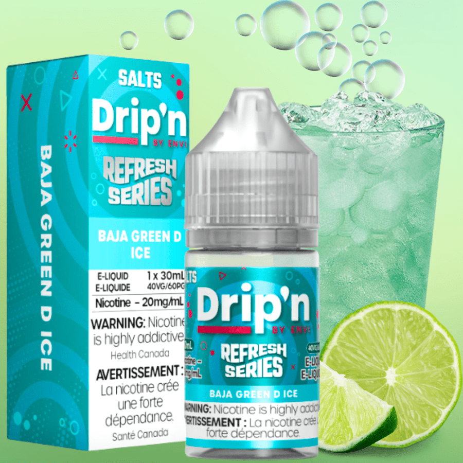 Drip'n by Envi Refresh Salt - Baja Green D Ice at Winkler Vape SuperStore and Bong Shop in Manitoba Canada