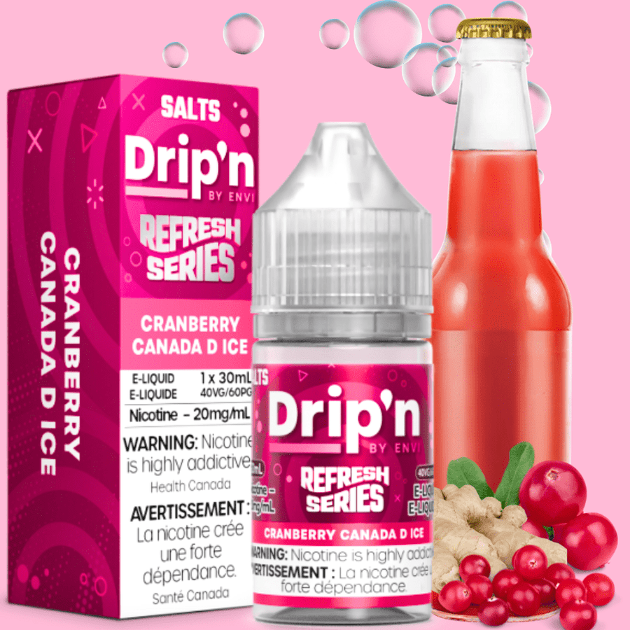 Drip'n by Envi Refresh Salt - Cranberry Canada D Ice At Winkler Vape SuperStore and Bong Shop in Manitoba Canada
