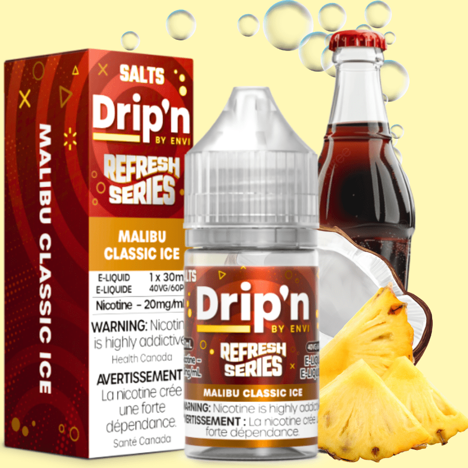 Drip'n by Envi Refresh Salt - Malibu Classic Ice at Airdrie Vape SuperStore and Bong Shop in Alberta Canada
