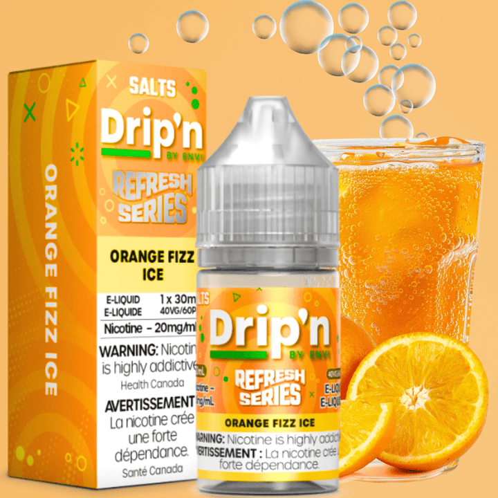 Drip'n by Envi Refresh Salt - Orange Fizz Ice at Airdrie Vape SuperStore and Bong Shop in Alberta Canada