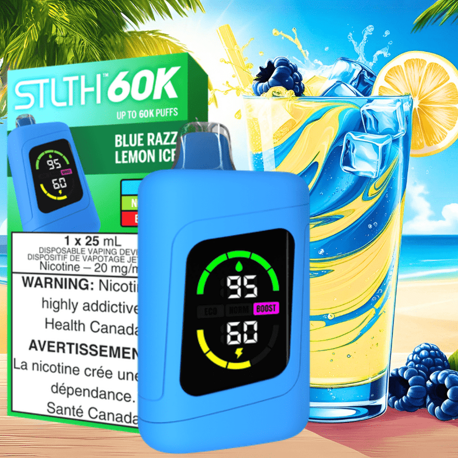 STLTH 60K Disposable Vape-Blue Razz Lemon Ice at Airdrie Vape SuperStore and Bong Shop in Alberta Canada