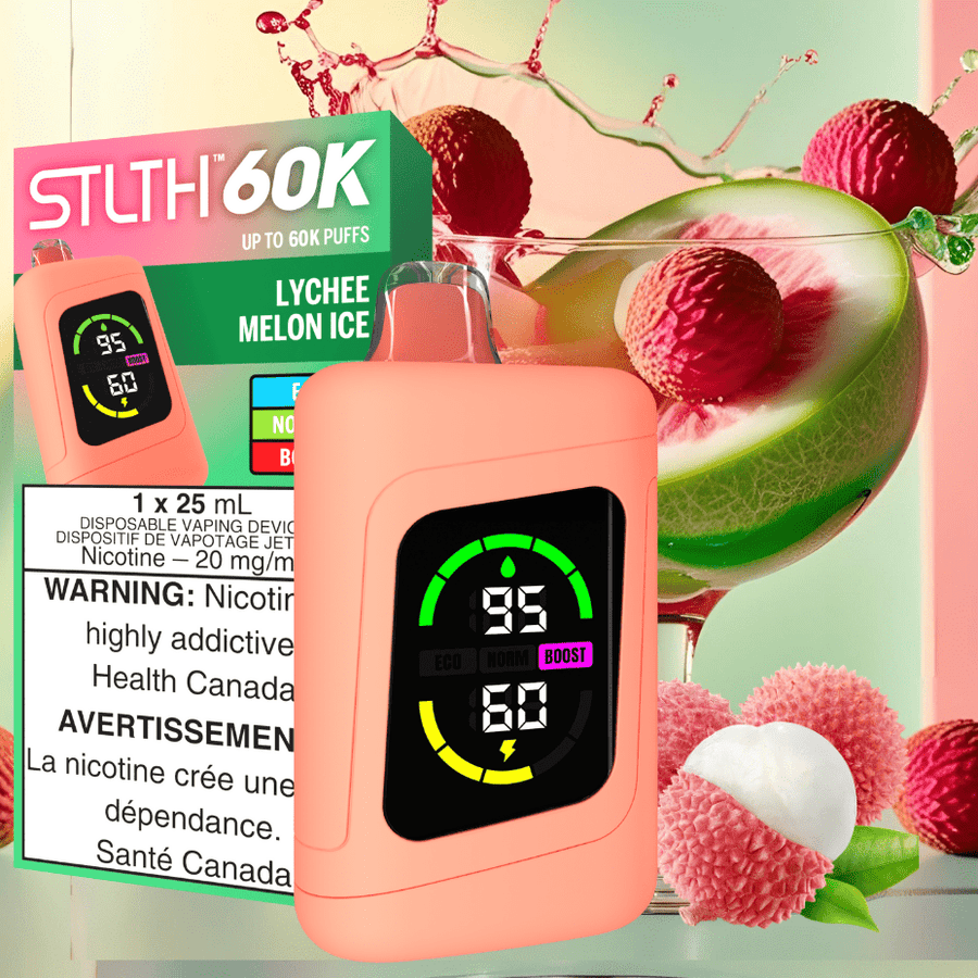 STLTH 60K Disposable Vape-Lychee Melon Ice at Airdrie Vape SuperStore and Bong Shop in Alberta Canada