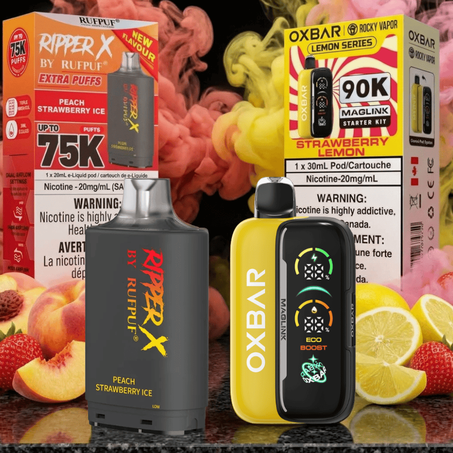 RufPuf Ripper X 75K and Oxbar Maglink 90K Closed Pods Winkler Vape SuperStore and Bong Shop Manitoba Canada