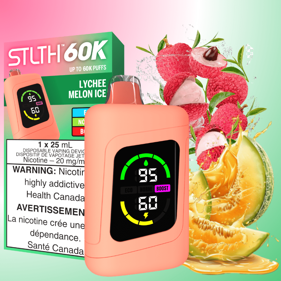 STLTH 60K Disposable Vape-Lychee Melon Ice at Airdrie Vape SuperStore and Bong Shop in Alberta Canada