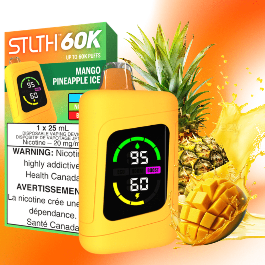 STLTH 60K Disposable Vape-Mango Pineapple Ice at Airdrie Vape SuperStore and Bong Shop in Alberta Canada