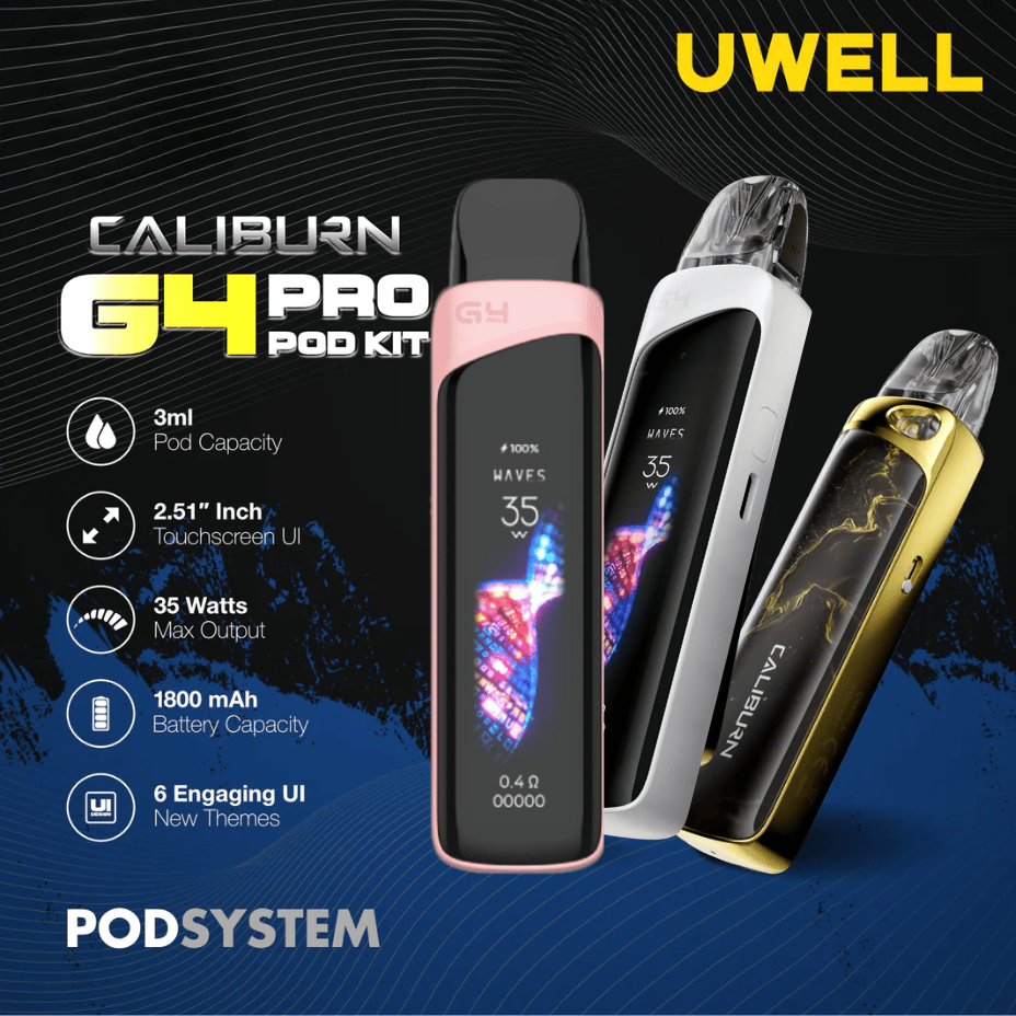 Uwell Caliburn G4 Pro Pod Kit Winkler Vape SuperStore and Bong Shop Manitoba Canada