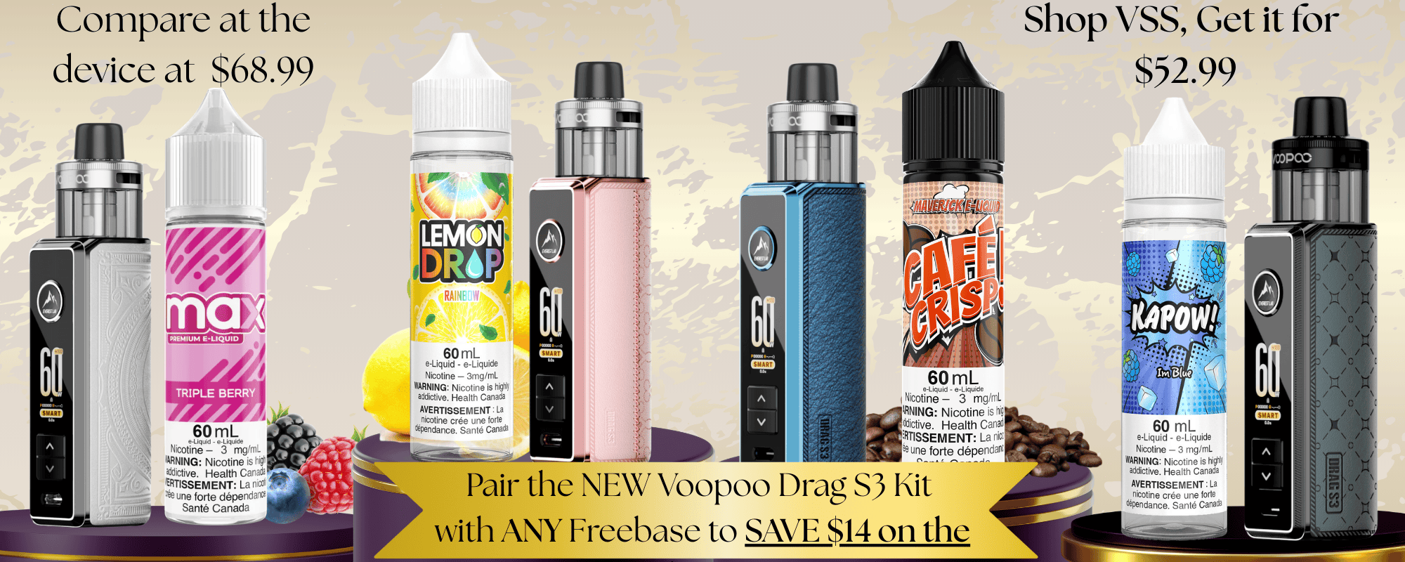 VooPoo Drag S3 Pod Kit + Freebase Bundle Winkler Vape Superstore and Bong Shop in Canada