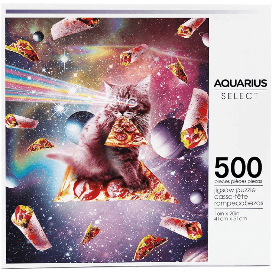 Aquarius Lifestyle Accessories Aquarius-Random Galaxy Cat Pizza 500pc Jigsaw Puzzle Aquarius-Random Galaxy Cat Pizza 500pc Jigsaw Puzzle-Winkler Vape, MB