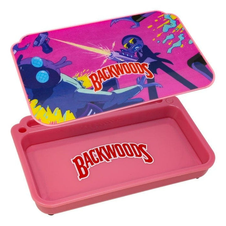 Backwoods 420 Accessories 9"x6" Backwoods LED Glow Rolling Tray with Lid-Super Hero