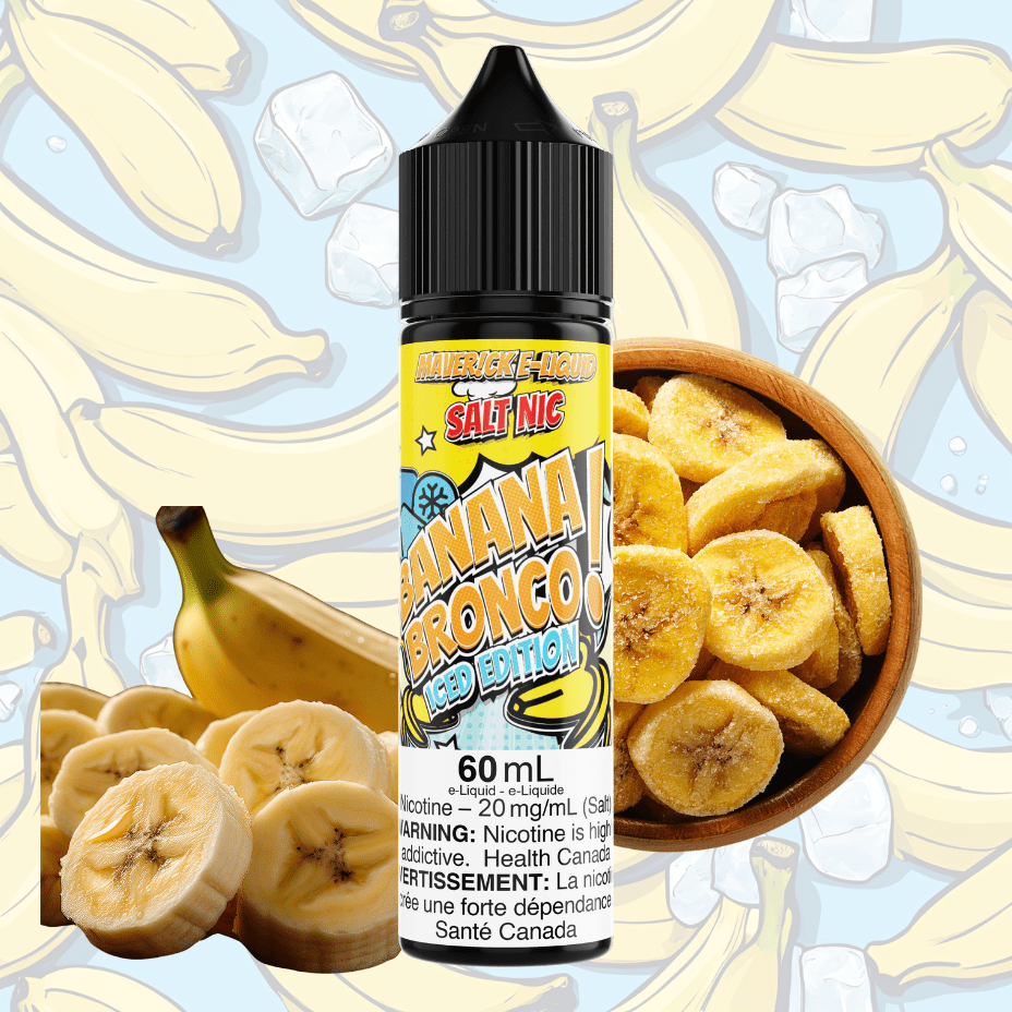 Banana Bronco Iced Salt by Maverick E-Liquid 60ml / 20mg Winkler Vape SuperStore and Bong Shop Manitoba Canada