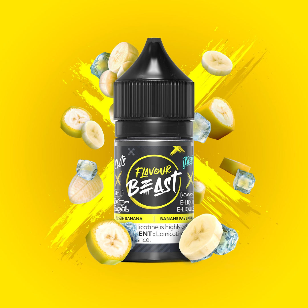 Bussin Banana Iced Salt by Flavour Beast E-liquid 20mg Winkler Vape SuperStore and Bong Shop Manitoba Canada