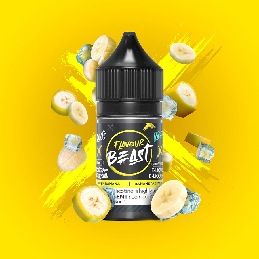 Bussin Banana Iced Salt by Flavour Beast E-liquid 20mg Winkler Vape SuperStore and Bong Shop Manitoba Canada