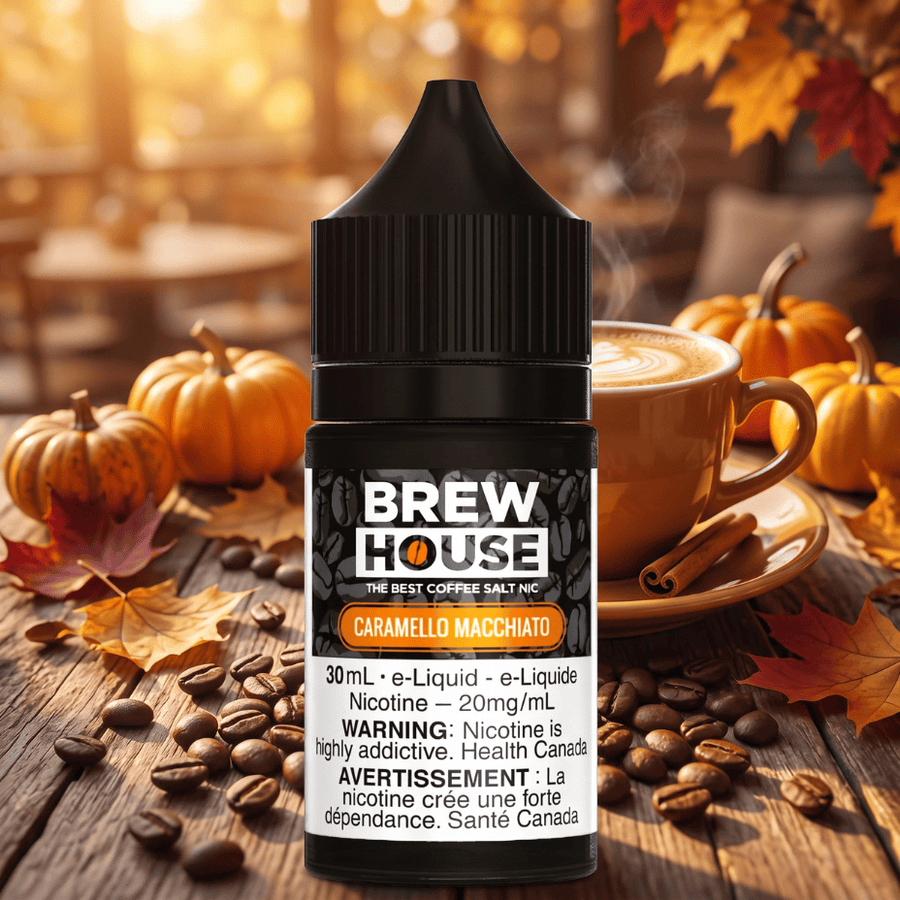 Caramello Macchiato Salt by Brew House E-Liquid Winkler Vape SuperStore and Bong Shop Manitoba Canada