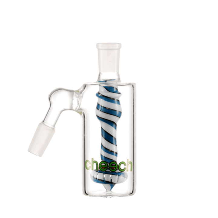 Cheech Glass 45° Ash Catcher 14mm White Blue Winkler Vape SuperStore and Bong Shop Manitoba Canada