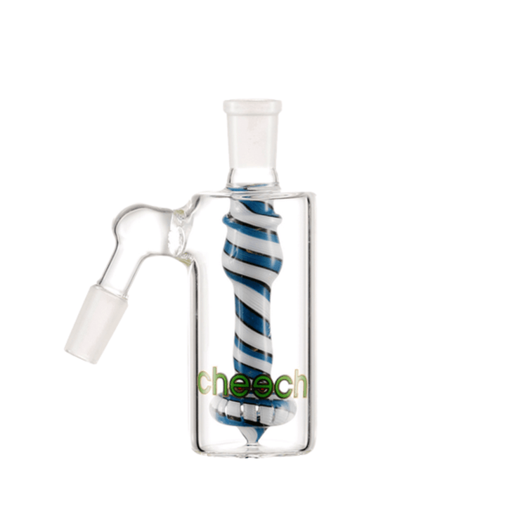 Cheech Glass 45° Ash Catcher 14mm White Blue Winkler Vape SuperStore and Bong Shop Manitoba Canada