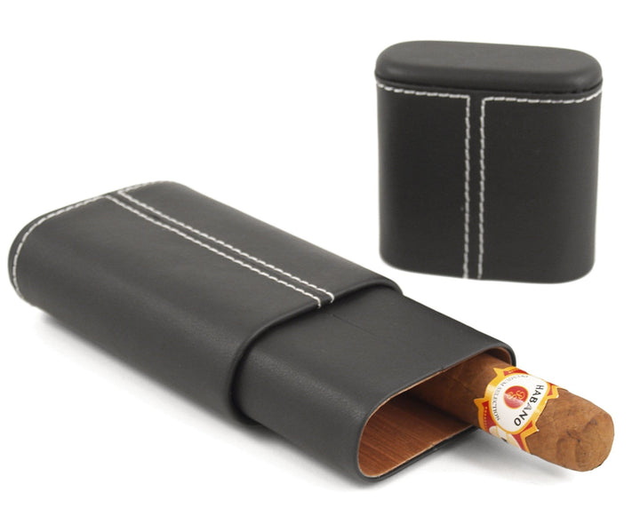Cigar Extra Cigar Cases Black Cigar Case Cedar Lined Cigar Case Cedar Lined for 3 Robusto-Winkler Vape SuperStore Manitoba