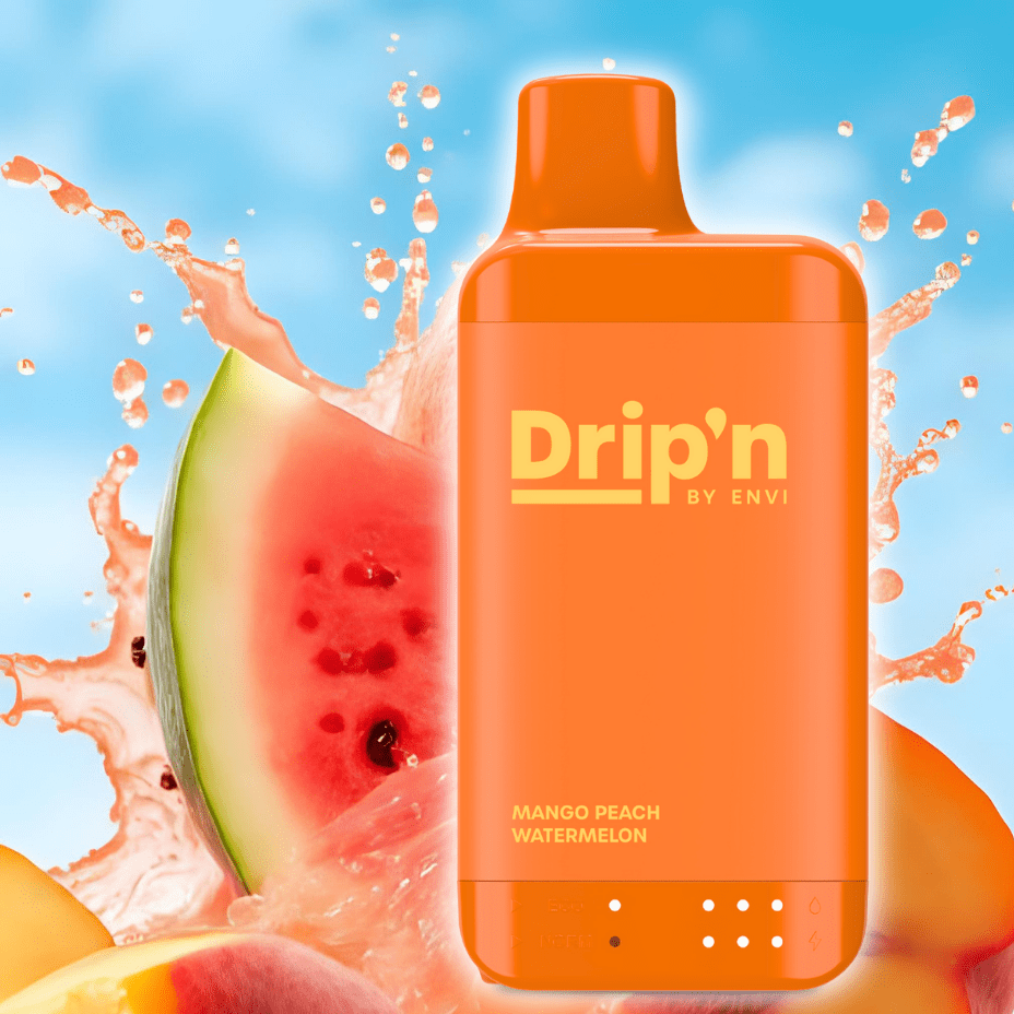 Drip'n by Envi 16K Disposable Vape - Mango Peach Watermelon 8mL / 16000 Puffs / 20mg Winkler Vape SuperStore and Bong Shop Manitoba Canada