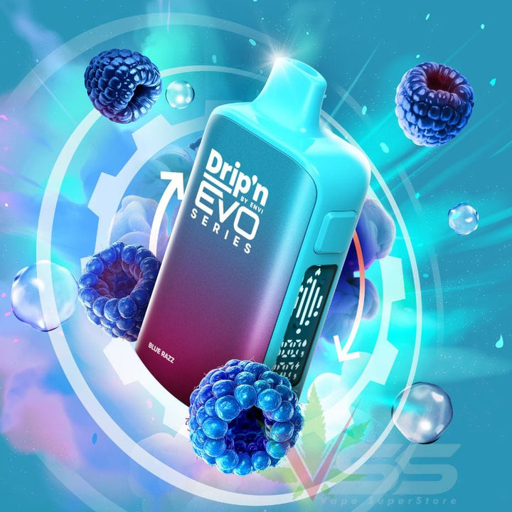 Drip'n by Envi Evo 63K Disposable Vape - Blue Razz Winkler Vape SuperStore and Bong Shop Manitoba Canada