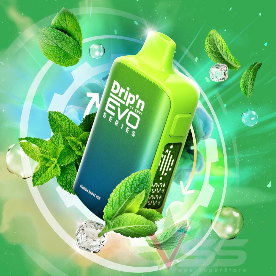 Drip'n by Envi Evo 63K Disposable Vape - Fresh Mint Ice Winkler Vape SuperStore and Bong Shop Manitoba Canada