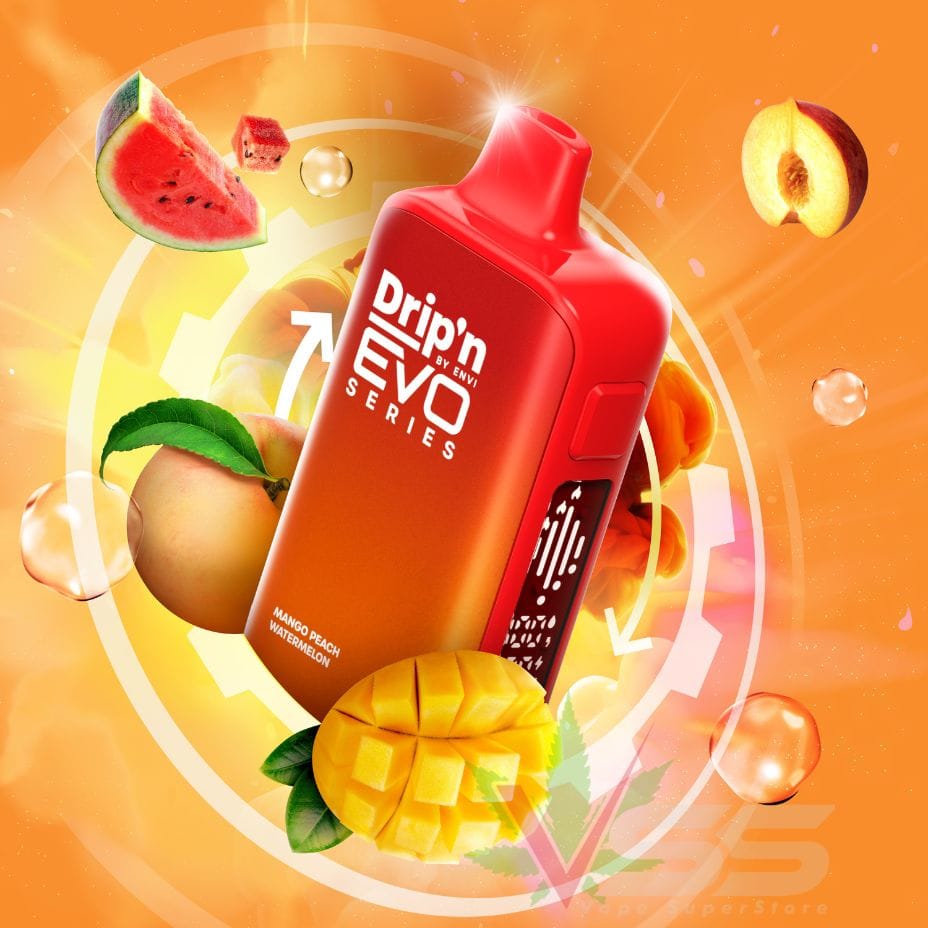 Drip'n by Envi Evo 63K Disposable Vape - Mango Peach Watermelon Winkler Vape SuperStore and Bong Shop Manitoba Canada