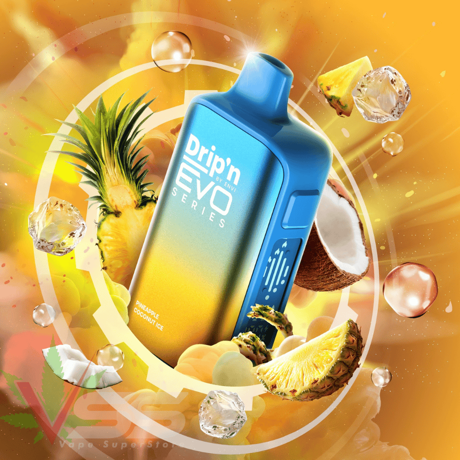 Drip'n by Envi Evo 63k Disposable Vape - Pineapple Coconut Ice 63000 Puffs / 20mg Winkler Vape SuperStore and Bong Shop Manitoba Canada