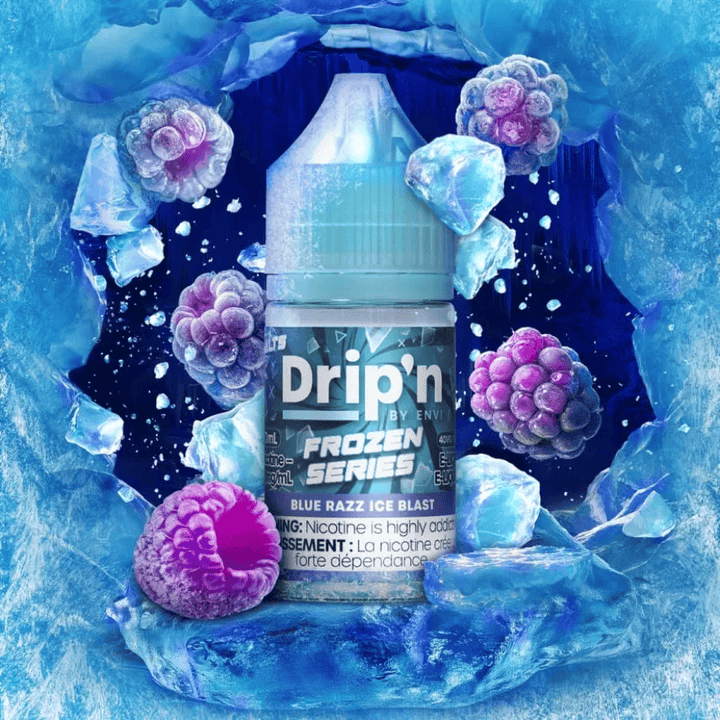 Drip'n by Envi Frozen Salt-Blue Razz Ice Blast 30ml / 20mg/ml Winkler Vape SuperStore and Bong Shop Manitoba Canada