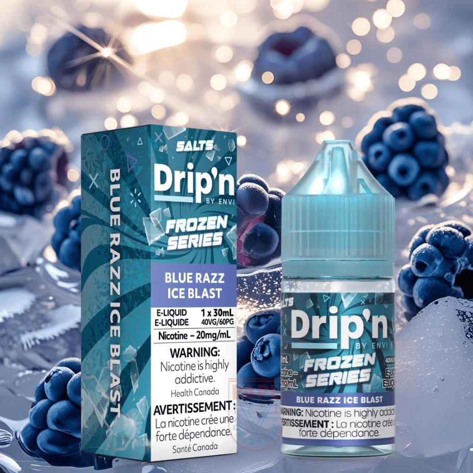 Drip'n by Envi Frozen Salt-Blue Razz Ice Blast 30ml / 20mg/ml Winkler Vape SuperStore and Bong Shop Manitoba Canada
