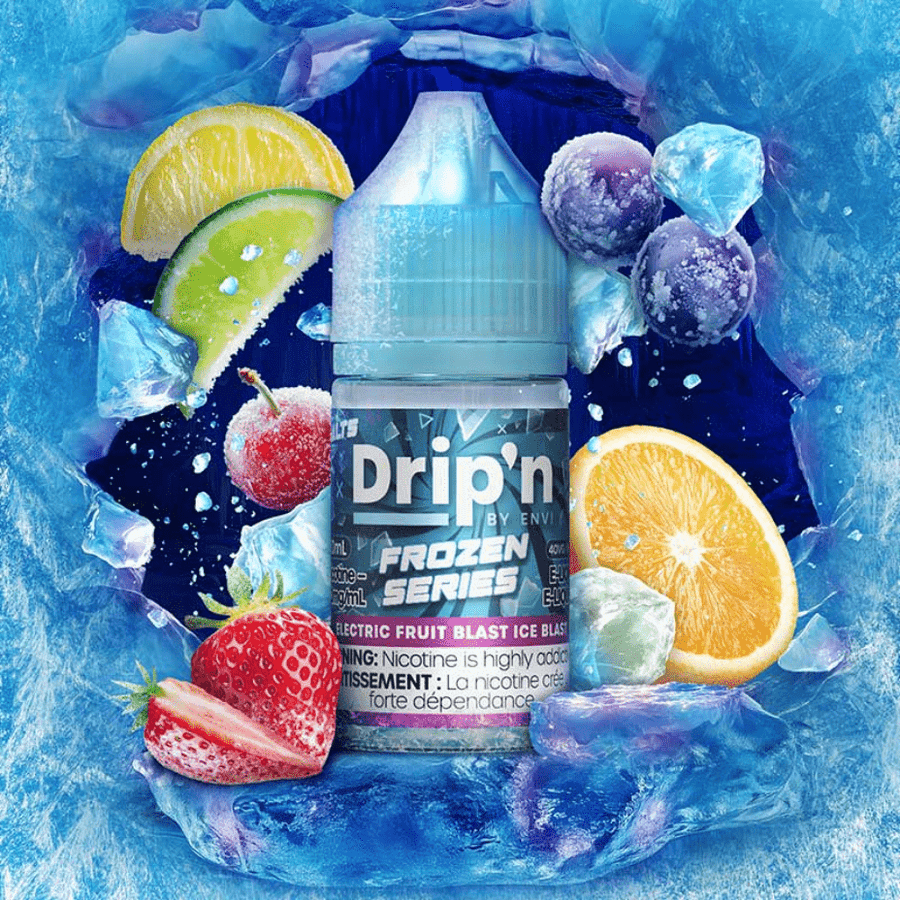 Drip'n by Envi Frozen Salt-Raspberry Peach Mango ICED Airdrie Vape SuperStore and Bong Shop Alberta Canada