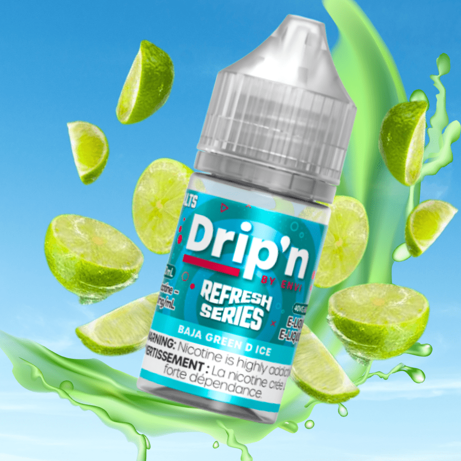 Drip'n by Envi Refresh Salt - Baja Green D Ice 20mg Winkler Vape SuperStore and Bong Shop Manitoba Canada